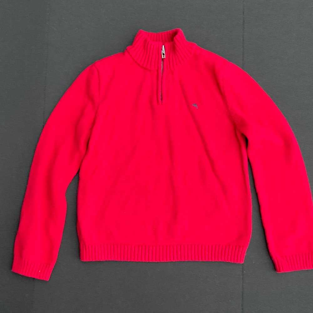 Tommy Bahama Maroon  Red Half-Zip Sweater size medium 7/8 boys